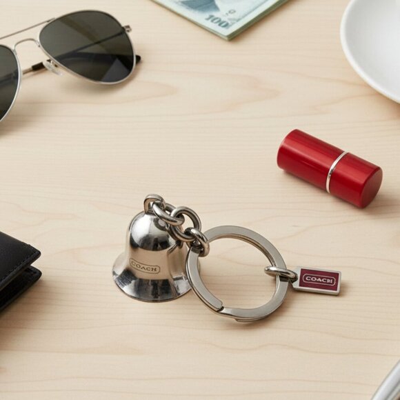 RARE Coach Metallic Bell Keyring The Parisienne's Polished Coach Bell Bag Charm - Picture 1 of 5